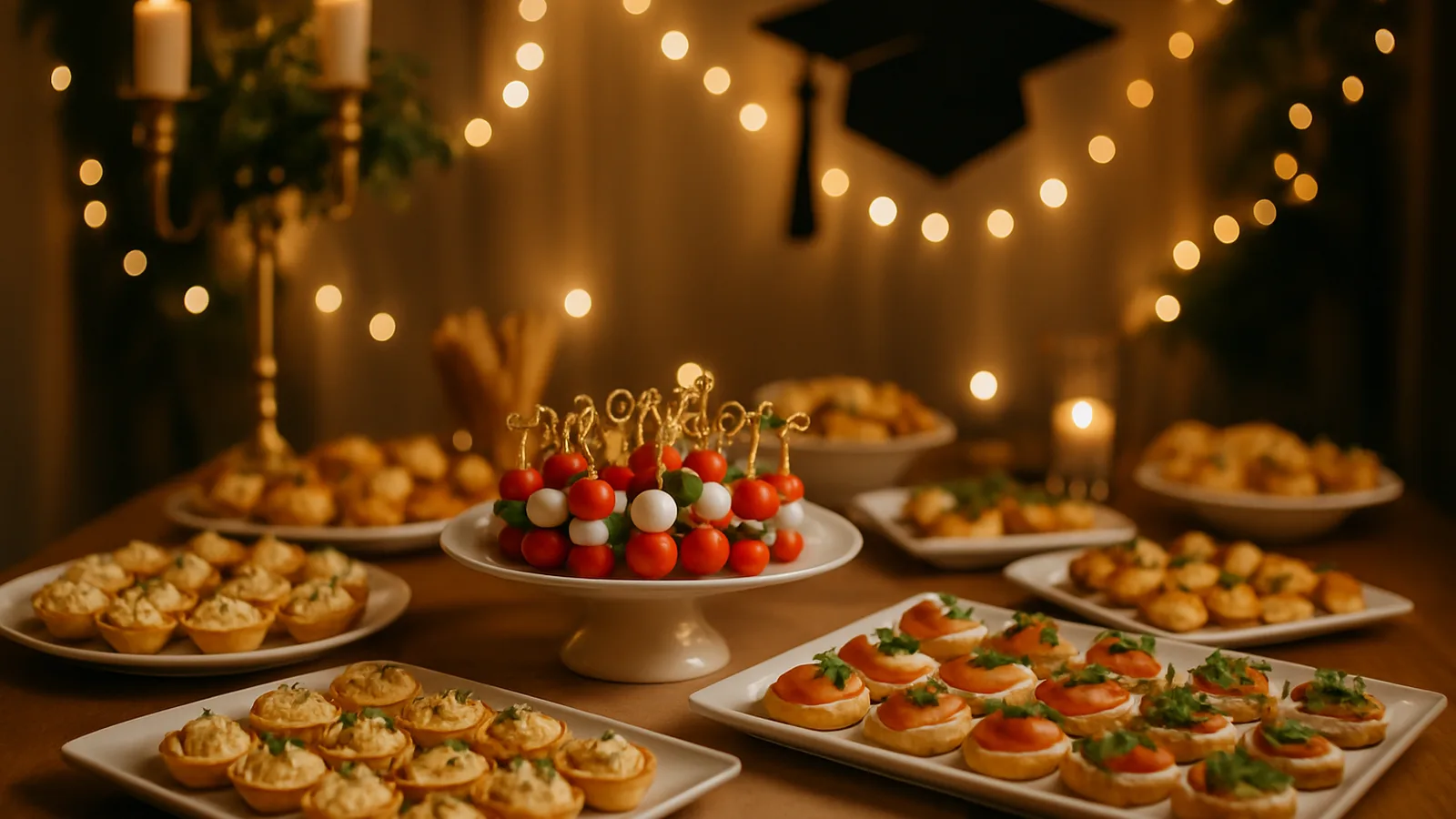 Fingerfood und Buffet auf einer Abschlussfeier nach dem Abitur