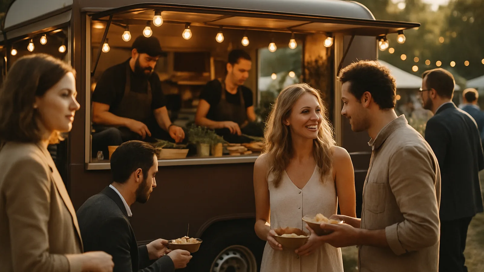 Foodtruck mit Ausgabefenster bei einer Open-Air-Veranstaltung